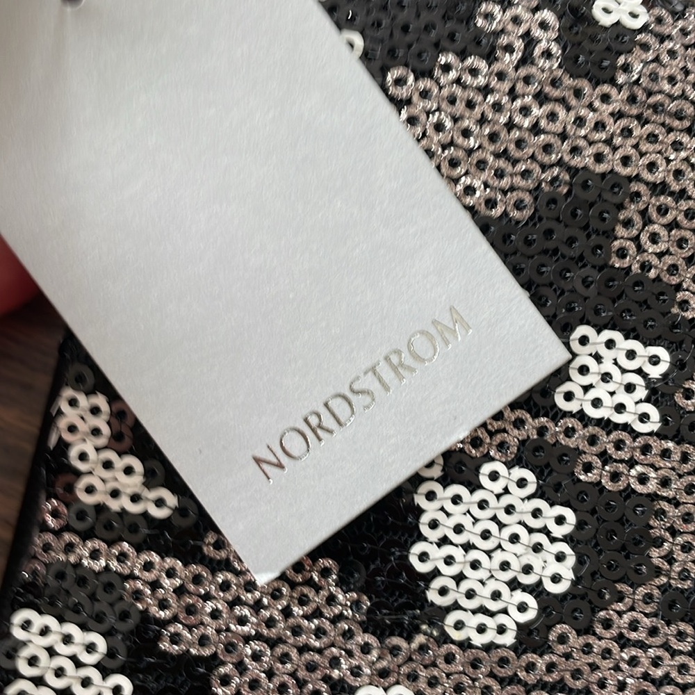 NORDSTROM METALLIC LEOPARD PRINT EVENING BAG CROSSBODY/CLUTCH NEW WITH TAGS - Picture 14 of 15